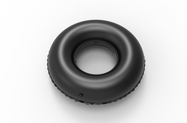 Adult Kids Swimming Ring Inflatable Pool Float Circular Tube For Branding. 3d render illustration.