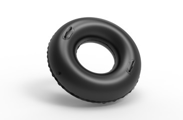 Adult Kids Swimming Ring Inflatable Pool Float Circular Tube For Branding. 3d render illustration.