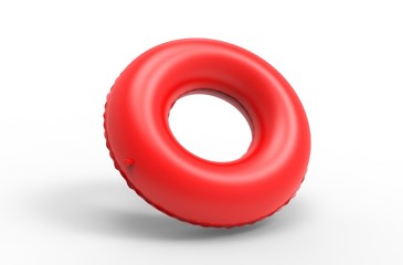 Adult Kids Swimming Ring Inflatable Pool Float Circular Tube For Branding. 3d render illustration.