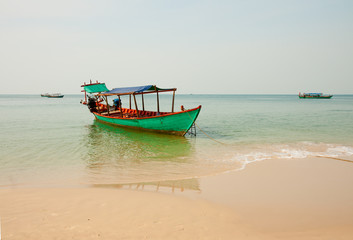Naklejka na ściany i meble Fishing boat, Cambodia