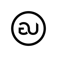 Initial GU Letter Linked Logo. GU letter Type Logo Design vector Template. Abstract Letter GU logo Design
