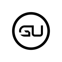 Initial GU Letter Linked Logo. GU letter Type Logo Design vector Template. Abstract Letter GU logo Design