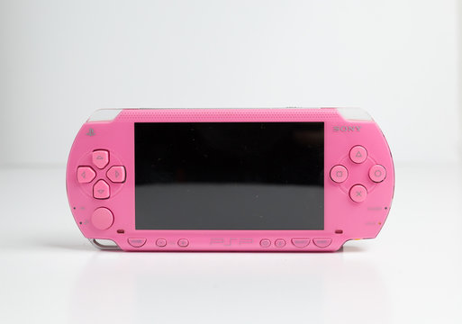 london, england, 05/05/2019 A pink sony playstation psp portable