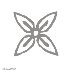 Vector monochrome icon with Adinkra symbol Nkuma Kese