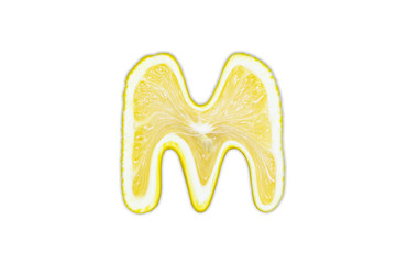 English letter " M " in the form of a cut lemon