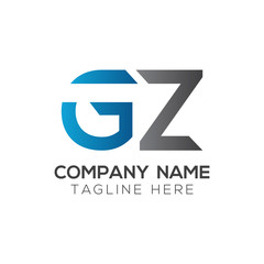 Initial GZ Letter Linked Logo. GZ letter Type Logo Design vector Template. Abstract Letter GZ logo Design