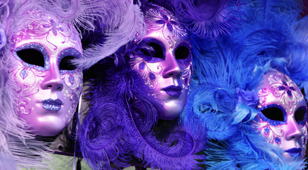 carnival mask on a Violet  background