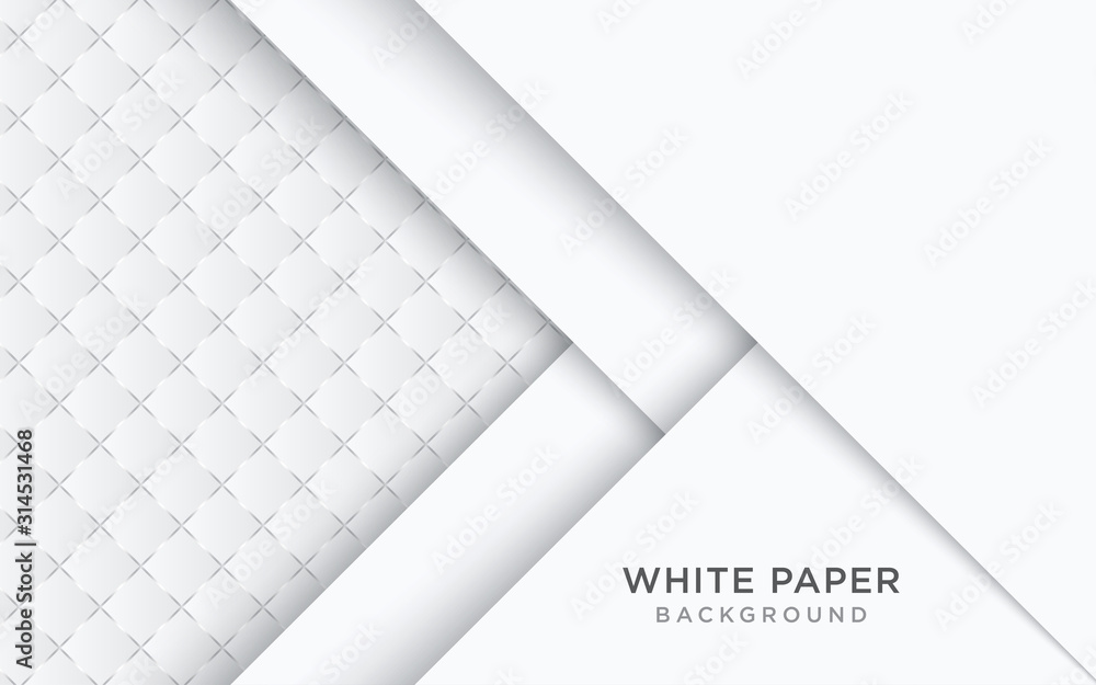 Poster abstract white paper overlap with box texture design modern background vector illustration.