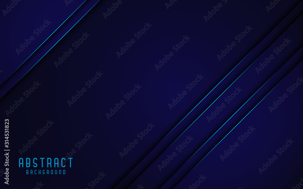 Poster abstract blue background with dynamic shape and lines.