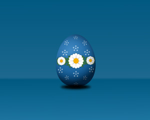 Easter egg on blue background