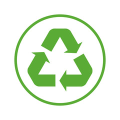 Recycle icon vector. Style is flat symbol. Recycling symbol illustration isolated on the white background
