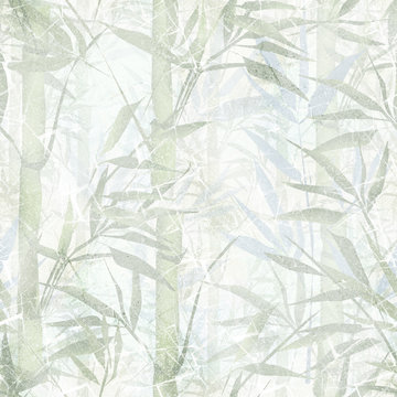 Seamless abstract pattern. Bamboo forest in the fog. Texture.