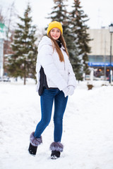 Fashion young girl in the winter time