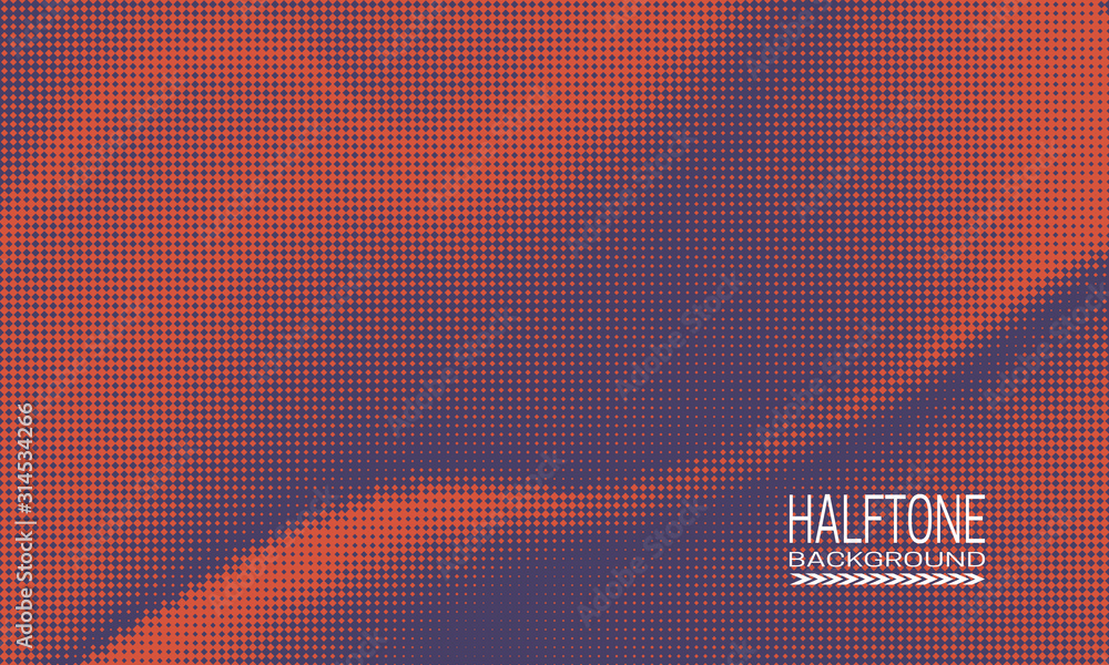 Aufkleber halftone background design with array of orange small squares on purple. monochrome abstract cover t