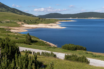 Fototapeta premium Panorama of Belmeken Reservoir, Rila mountain, Bulgaria