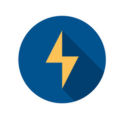  Simple flat illustration of lightning. Icon, energy button