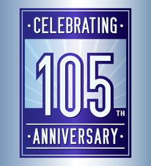 105 years logo design template. Anniversary vector and illustration.
