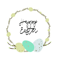 easter eggs and flowers