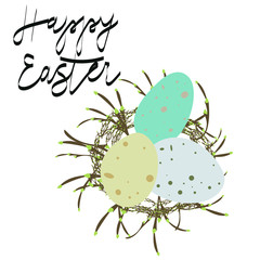 easter card with eggs