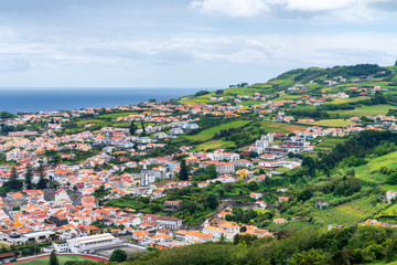 Fototapeta na wymiar Scenic view of Horta town on Faial Island, Azores