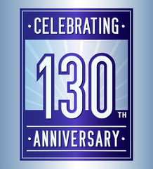 130 years logo design template. Anniversary vector and illustration.