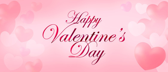 Fototapeta na wymiar Happy Valentine's Day greeting card design with heart background