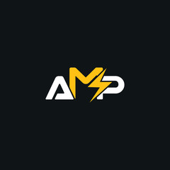 Creative,Modern Letter AMP bolt logo design template vector eps  for use electric business purpose