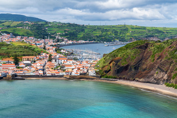 Scenic view of Horta town on Faial Island, Azores