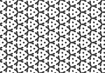 Watercolor seamless geometric pattern design illustration. Background texture. In black, white colors.