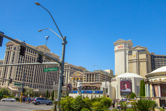 Las Vegas, Nevada - Street View Of The Exterior Of Caesars Palace On The Las Vegas Strip.