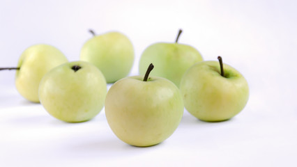 fruit of apple tree, yellow, isolated