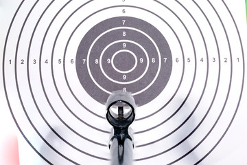 Air pistol with ammunition for sports shooters in caliber 4.5 mm Photographed in the studio
