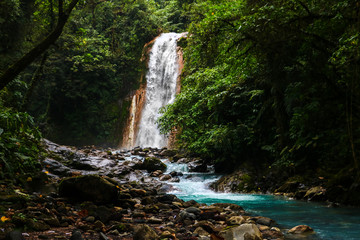 Blue waterfalls in Costa Rica