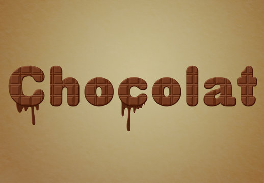 Chocolate Text Effect with Drip Elements