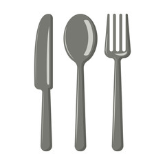 Cutlery. Knife, spoon, fork. Vector graphics.