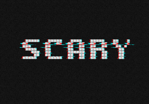 Glitch Text Effect Mockup