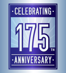 175 years logo design template. Anniversary vector and illustration.