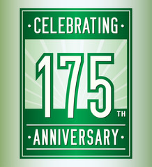 175 years logo design template. Anniversary vector and illustration.