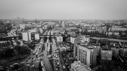 Fototapeta na wymiar Warszawa Warsaw z lotu ptaka