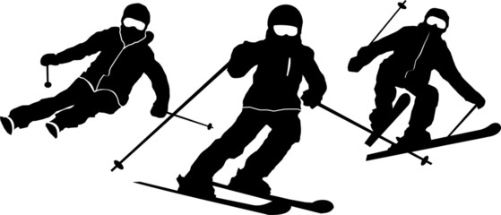 Winter Sport Ski Silhouette Illustration