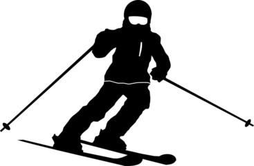 Winter Sport Ski Silhouette Illustration