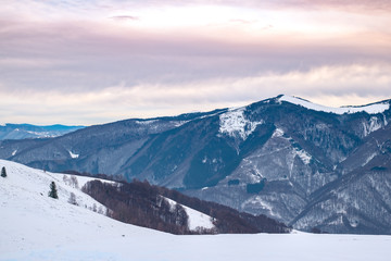 Winter in Cindrel mountains,  Romania, Magura peak, 1304m