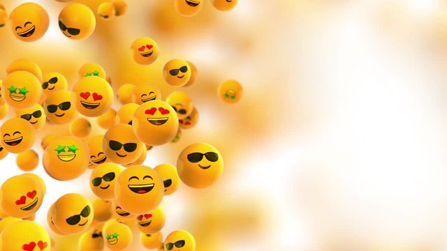 Animated yellow smilies for social media 