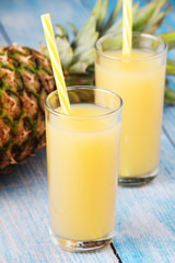 Two glasses with pineapple juice