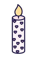 happy valentines day burning candle love hearts decoration