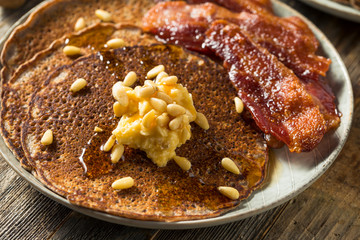 Homemade Bluecorn Pancakes with Butter