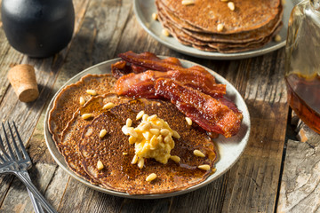 Homemade Bluecorn Pancakes with Butter