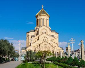 Tbilisi Sameda Cathedral (Holy Trinity) biggest Orthodox Cathedral, Tbilisi, Georgia