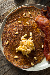 Homemade Bluecorn Pancakes with Butter