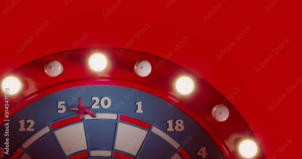 Poster minimal background for creative concept. loop motion of electric light bulbs and dart board on red b